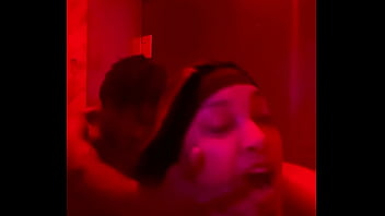 Gorgeous Goth redbone fucks and sucks rapper in luxury shower